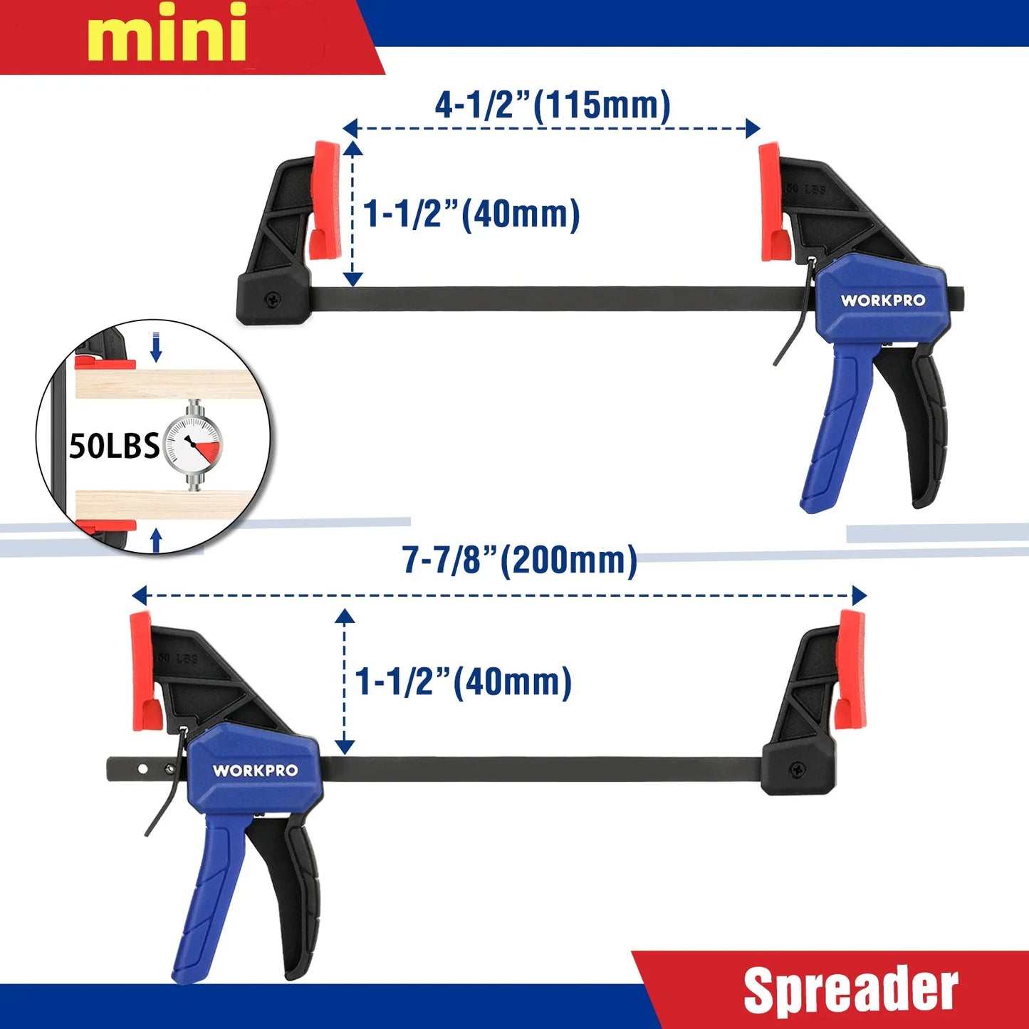 Bar Clamps for Woodworking One-Handed Clamp/Spreader