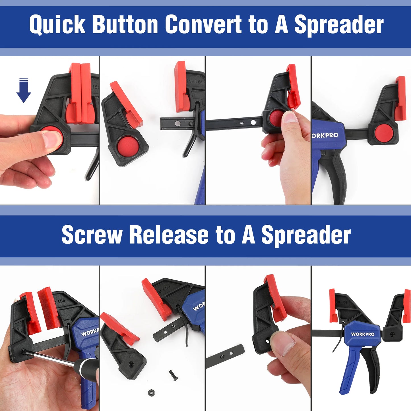 Bar Clamps for Woodworking One-Handed Clamp/Spreader