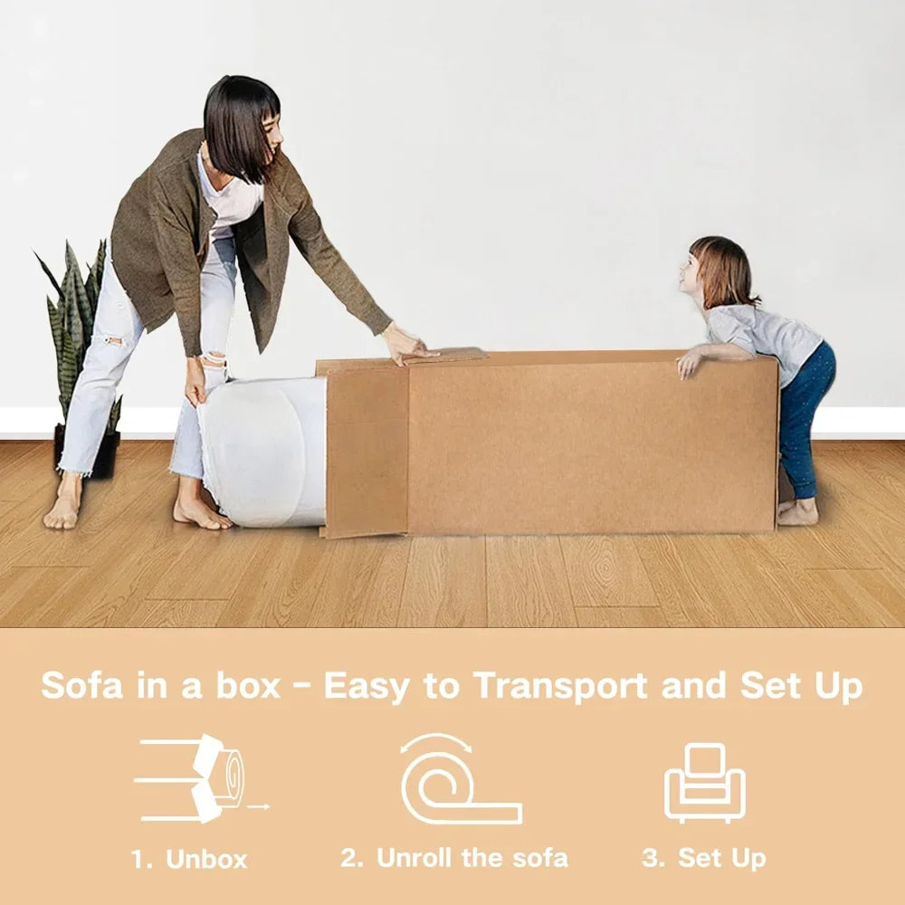 Sofa-in-a-Box, Memory Foam 3-Seater Couch
