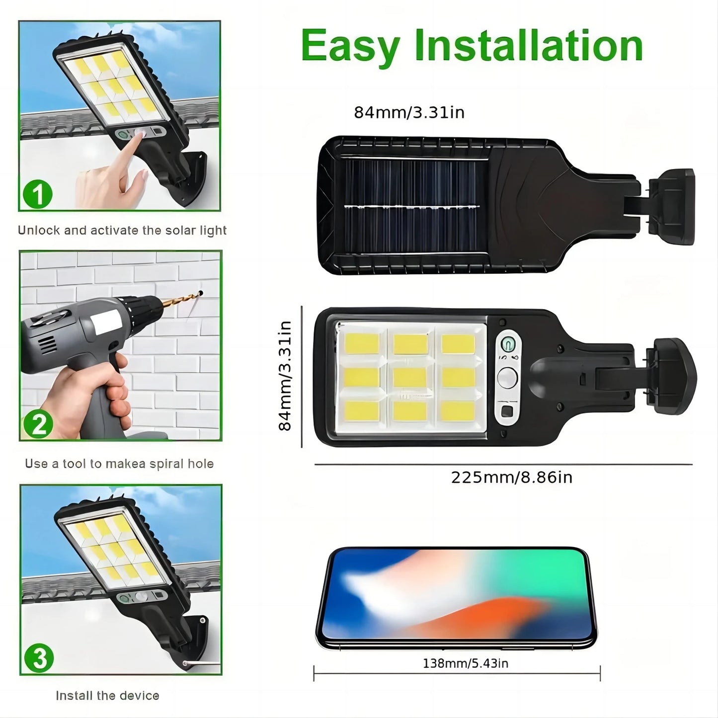 1/2/4-Pack Solar Outdoor Wall Lights with Remote Control and Motion Sensor, Adjustable 3 Modes