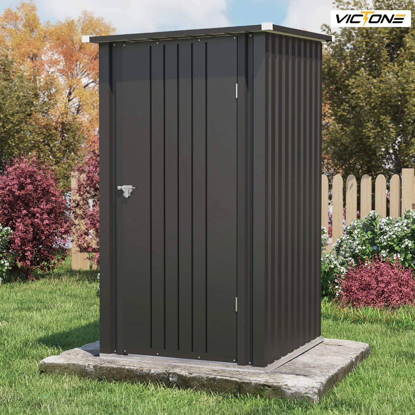 Victone 3' x 3' Compact Outdoor Storage Shed, Durable Small Garden Tool Storage