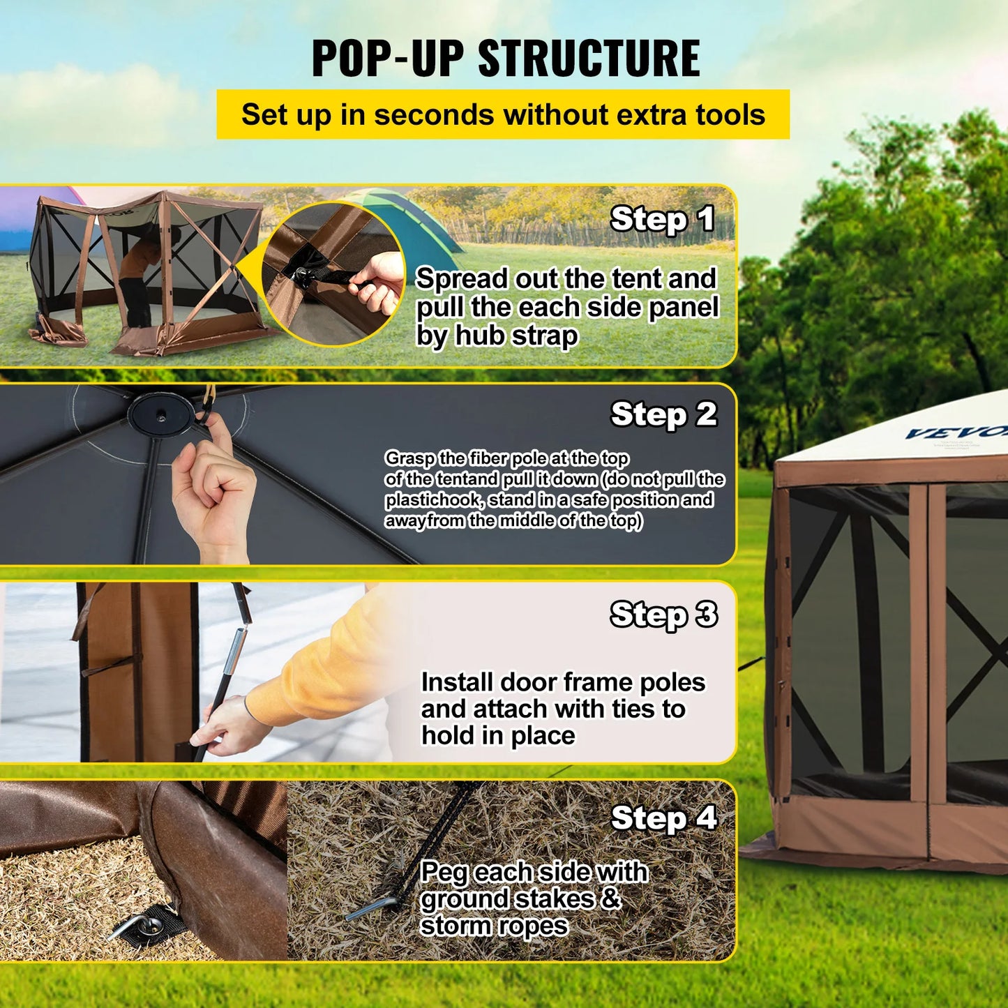 VEVOR Pop-up Camping Gazebo