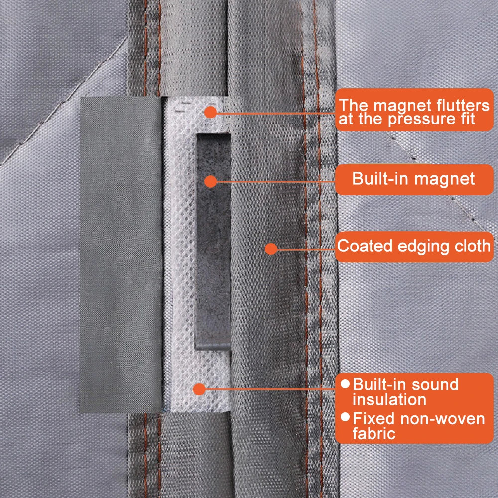 31.5 in. x 79 in. Gray Thermal Insulated Curtain, Magnetic