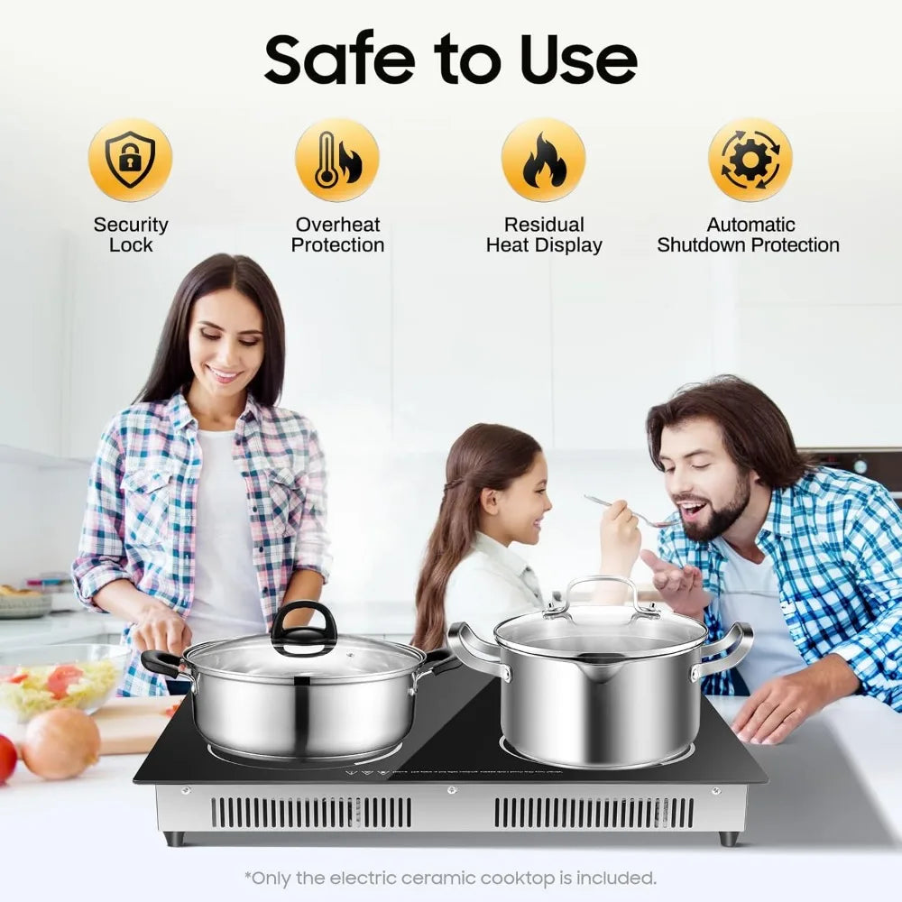 4 Burner Portable Cooktop with LED Display 3000W