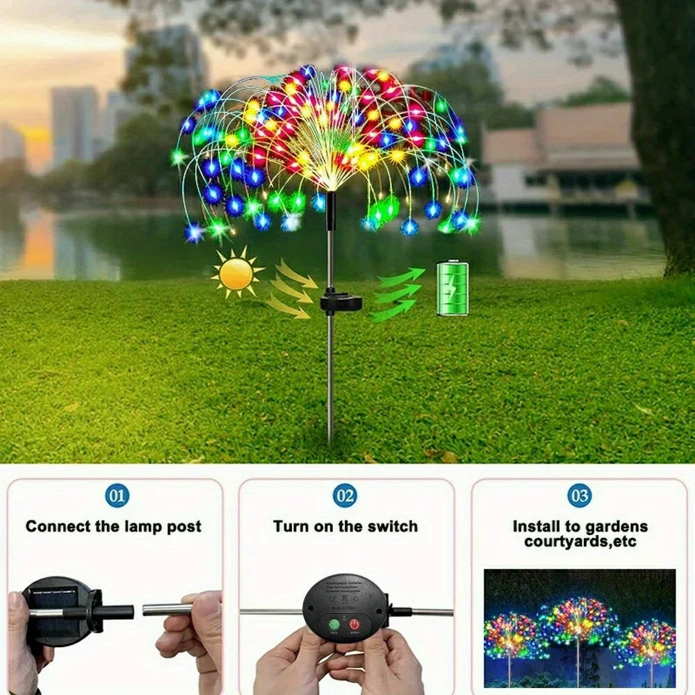 Waterproof Outdoor Solar Fireworks Lights