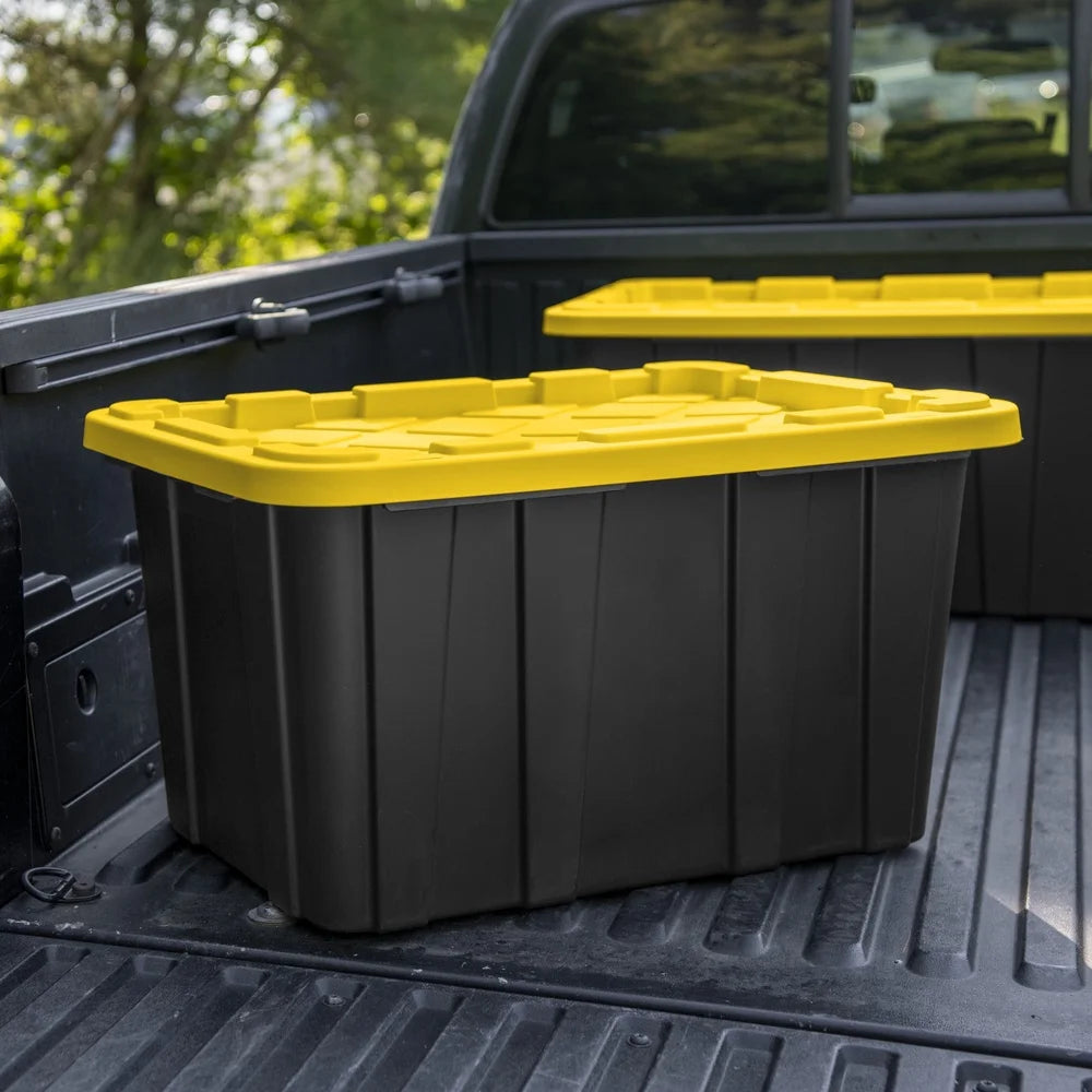 27 Gallon Heavy Duty Storage Bin, Snap On Lid, Stackable