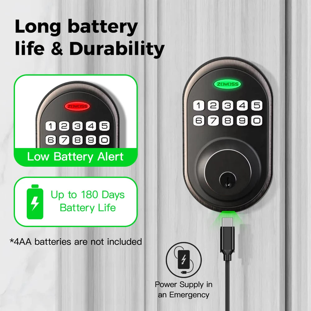 ZOMOSS Keypad Door Lock-Keyless Front Door Lock, Easy To Install