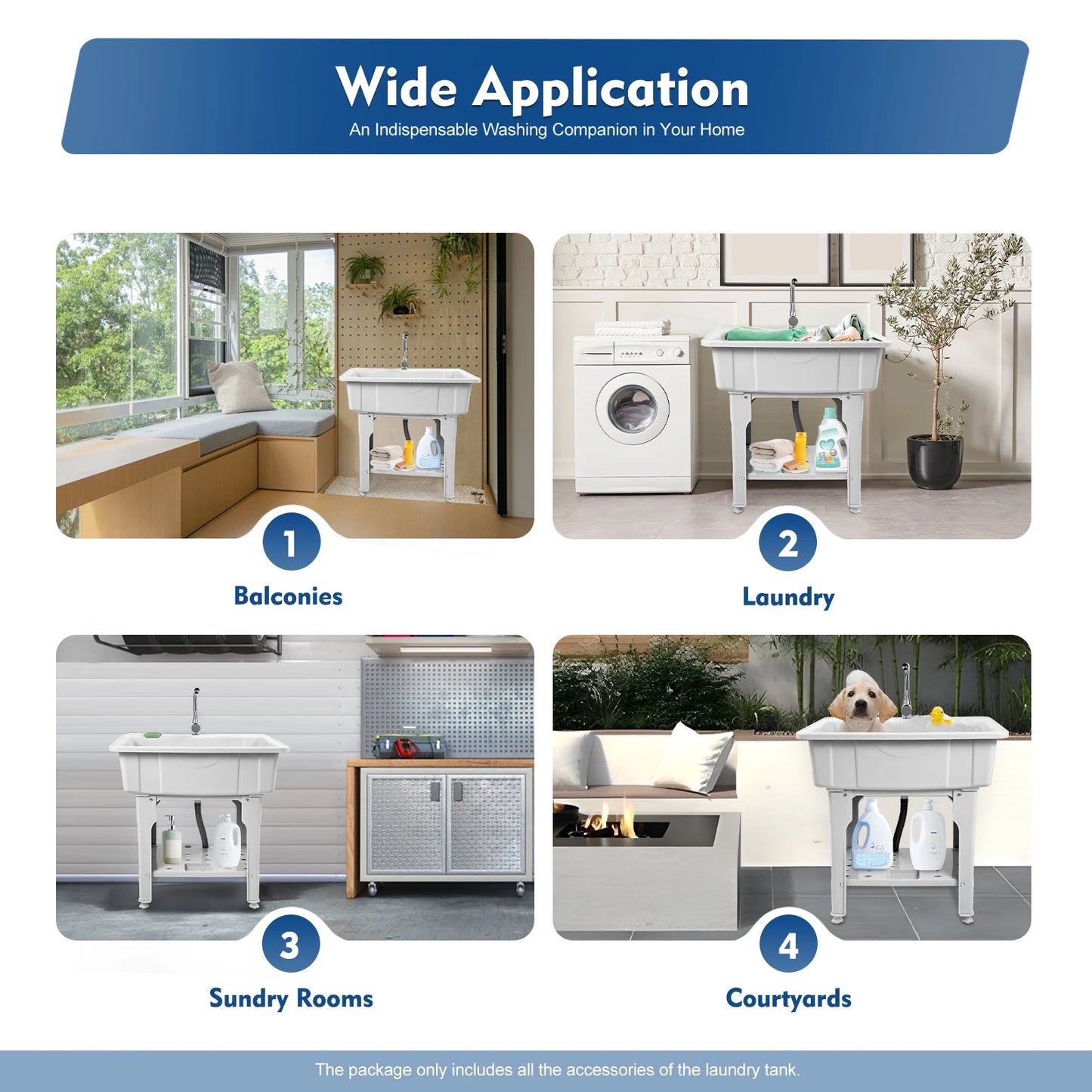 Multifunctional Laundry Sink: Durable PP Material