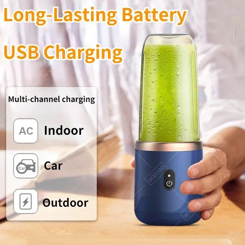 Portable Mixer with 6 Blades Juicer Cup Set
