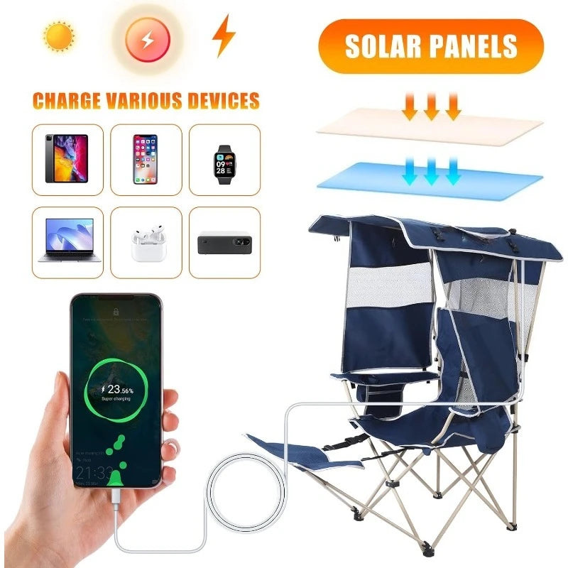 Chair with Canopy, Sports Chairs, USB, Type-C&DC Charging Cable Included