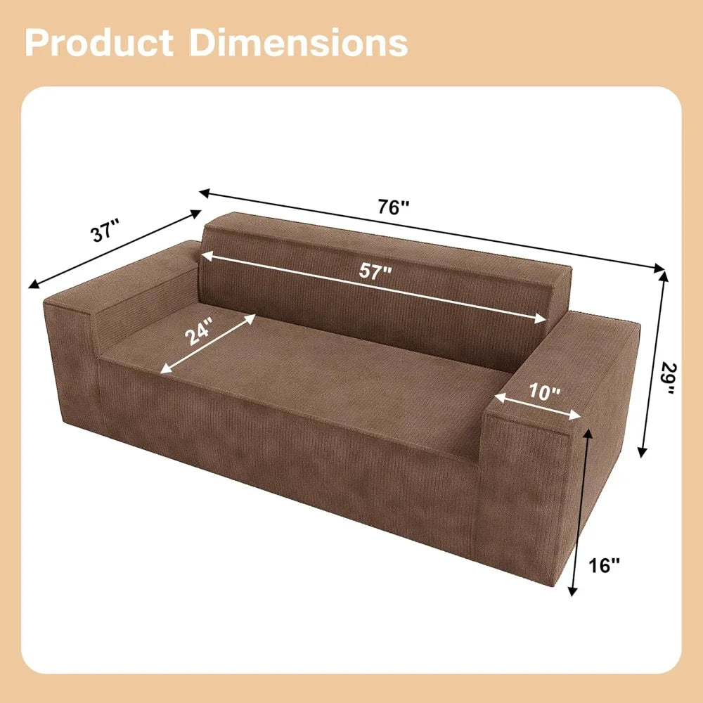 Sofa-in-a-Box, Memory Foam 3-Seater Couch