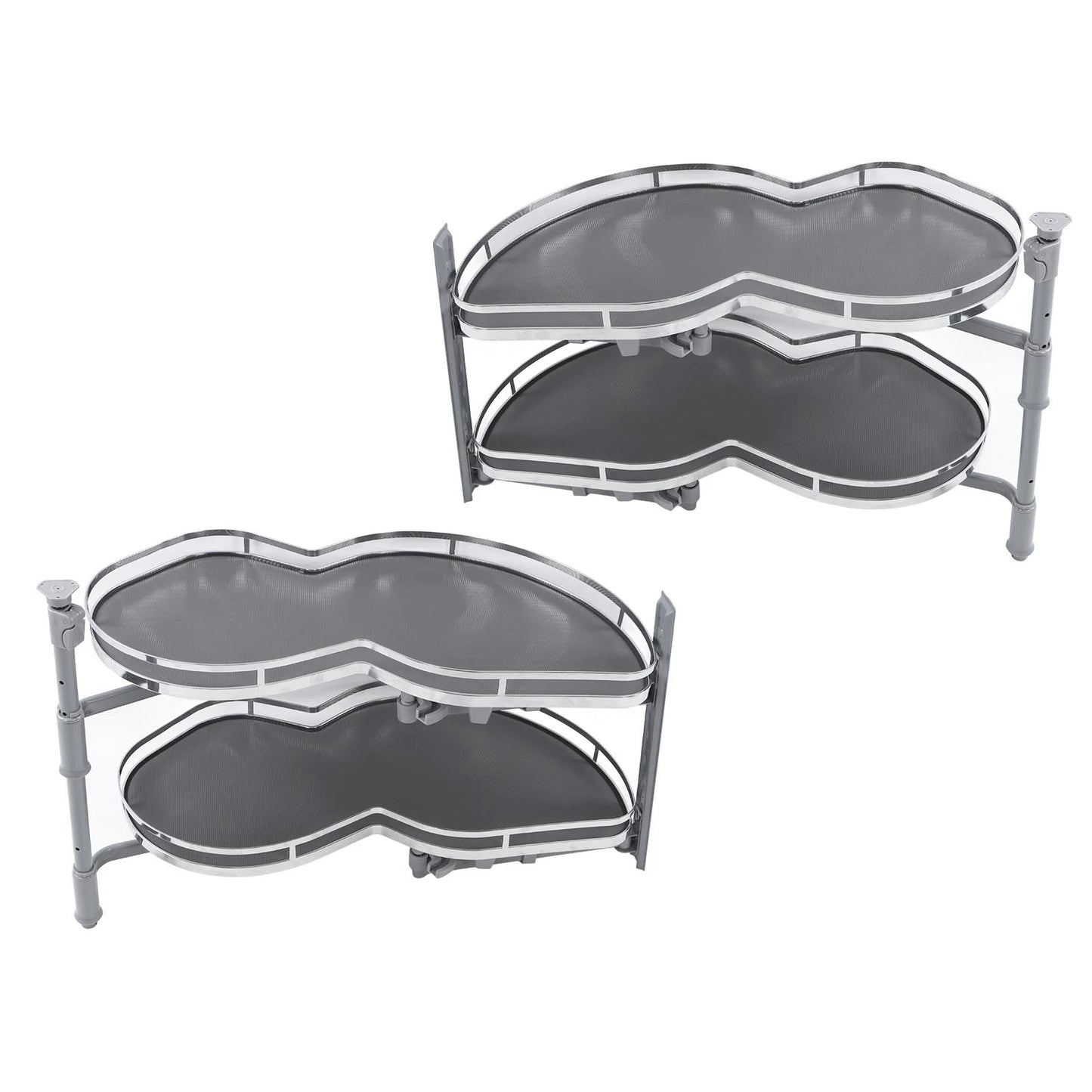 Blind Corner Cabinet Tray 2 Tier Height Adjustable, Swing Pull Out Organizer