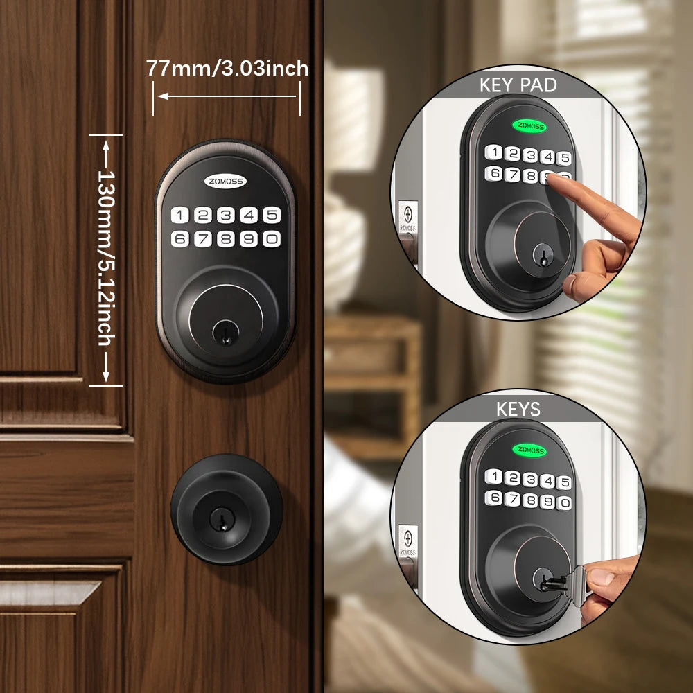 ZOMOSS Keypad Door Lock-Keyless Front Door Lock, Easy To Install
