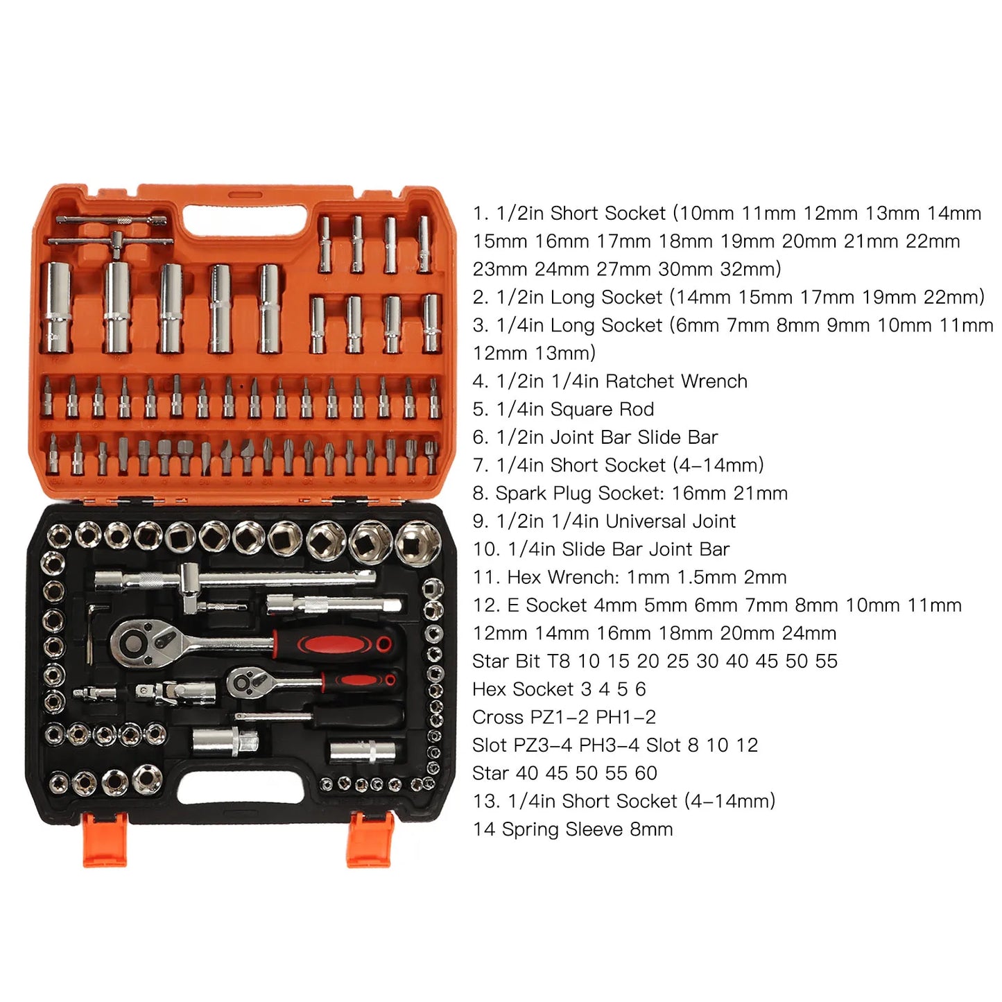 New 108Pcs Multi Function Socket Wrench Torque Tool Kit
