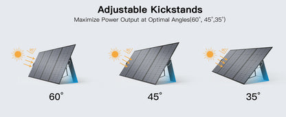 MHPOWOS 400W Portable Solar Panel, Lightweight Foldable Solar Panels with an Adjustable Kickstand