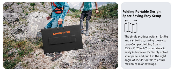 MHPOWOS 400W Portable Solar Panel - Foldable Solar Charger