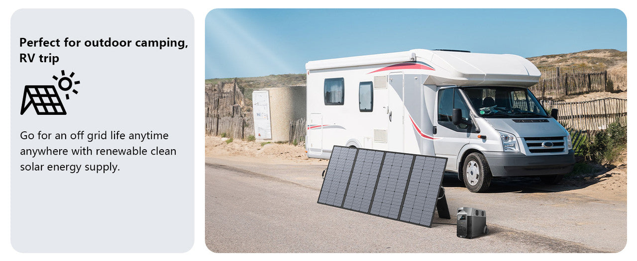 MHPOWOS 400W Portable Solar Panel, Lightweight Foldable Solar Panels with an Adjustable Kickstand