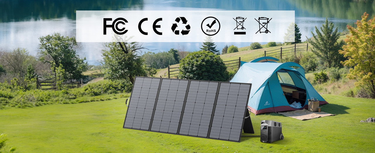 MHPOWOS 400W Portable Solar Panel, Lightweight Foldable Solar Panels with an Adjustable Kickstand