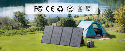 MHPOWOS 400W Portable Solar Panel, Lightweight Foldable Solar Panels with an Adjustable Kickstand