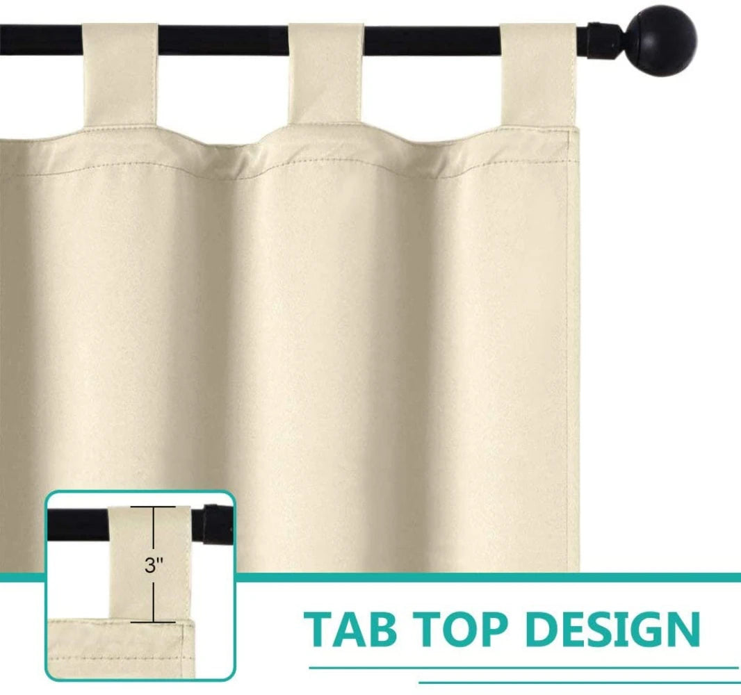 Beige Toile Outdoor Blackout Curtain - Thermal & Waterproof
