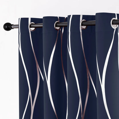 Pack Of 2 Blackout Curtains Grommet Thermal Insulated
