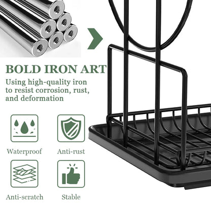 1 set, high-quality carbon steel double-layer dish rack