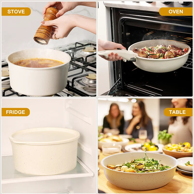 21 Piece Pots and Pans Set Non-Stick, Astercook Ceramic Cookware