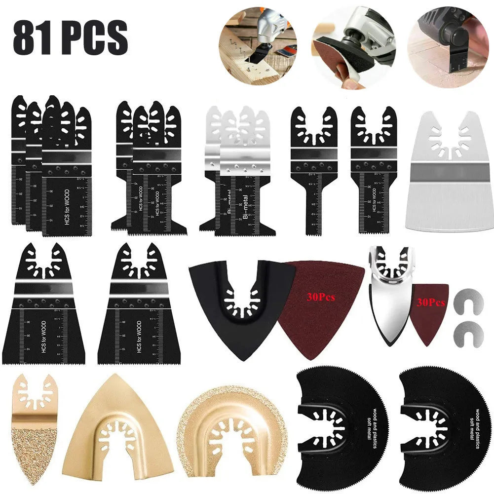 81Pcs Quick Change Oscillating Multi Tool Saw Blade