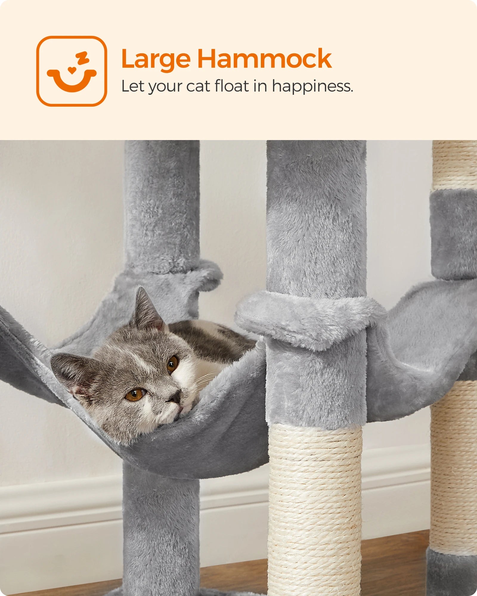 Feandrea Cat Tree 56.3-Inch - Multi-Level Cat Tower Condo