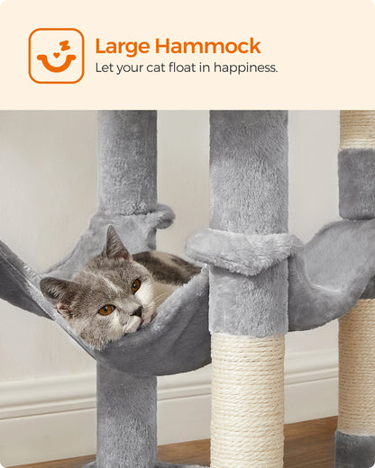Feandrea Cat Tree, 56.3-Inch Cat Tower for Indoor Cats