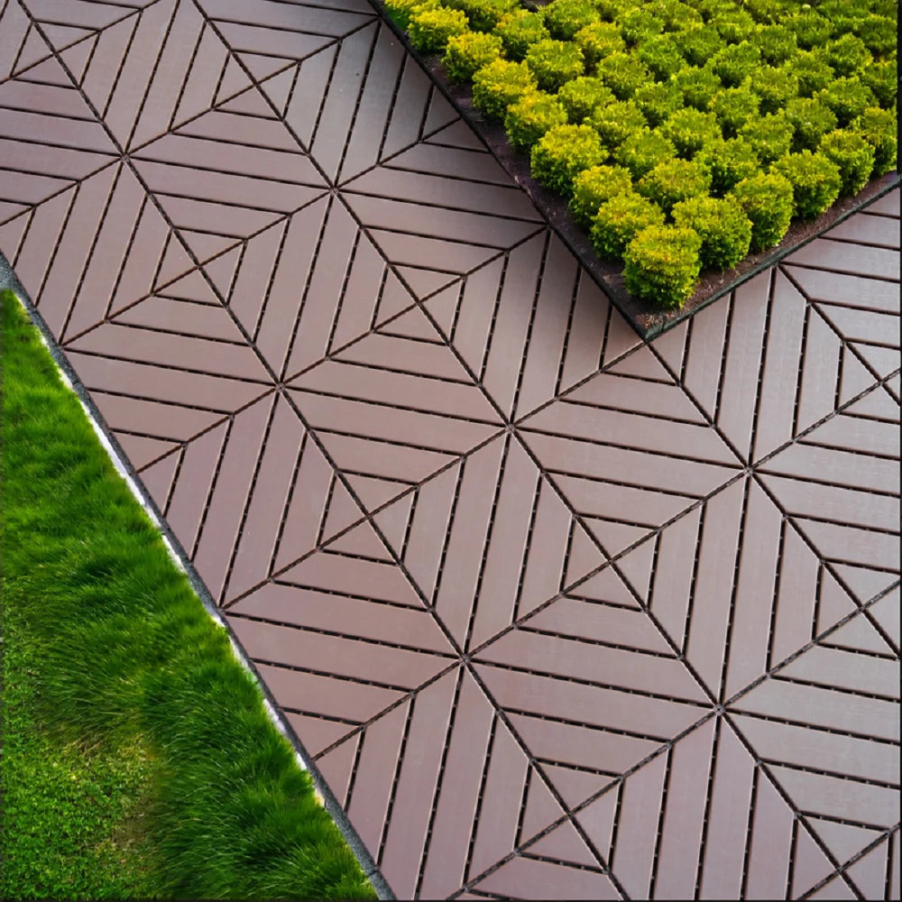 27 Pack Interlocking Patio Deck Tiles- 12x12 Inch, Easy Install