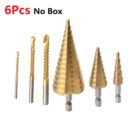6Pcs Step Drill Bit