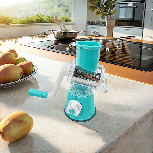 Multifunctional Vegetable Slicer and Cheese Shredder Handheld Rotary Grate