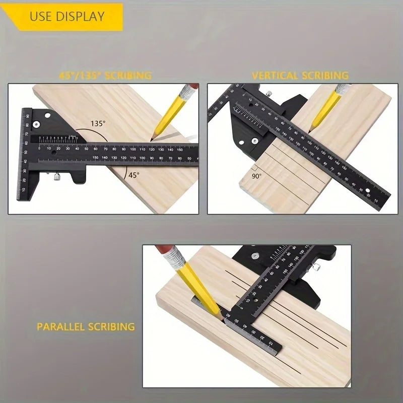 Multifunction 0-280mm Marking Depth T Ruler Measuring Tool