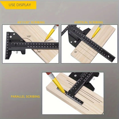 Multifunction 0-280mm Marking Depth T Ruler Measuring Tool