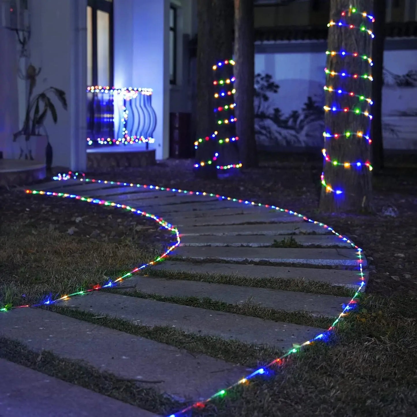 Solar Rope Lights, Waterproof IP65 String Lights, Solar Outdoor Lights, 8 Modes, Garden Christmas Lights