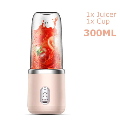 Portable Mixer with 6 Blades Juicer Cup Set