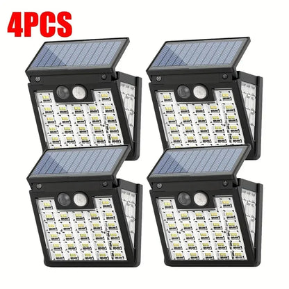 2 or 4PCS Solar Light Motion Sensor Outdoor Light 3 Lighting Modes Waterproof 72LED