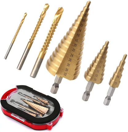 6Pcs Step Drill Bit
