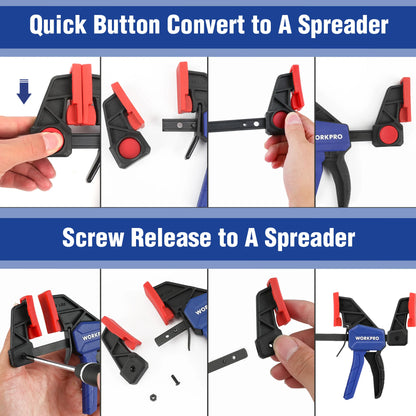 Bar Clamps for Woodworking One-Handed Clamp/Spreader