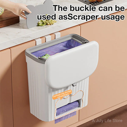 Kitchen Wastebasket Wall Mounted Trash Can With Lid