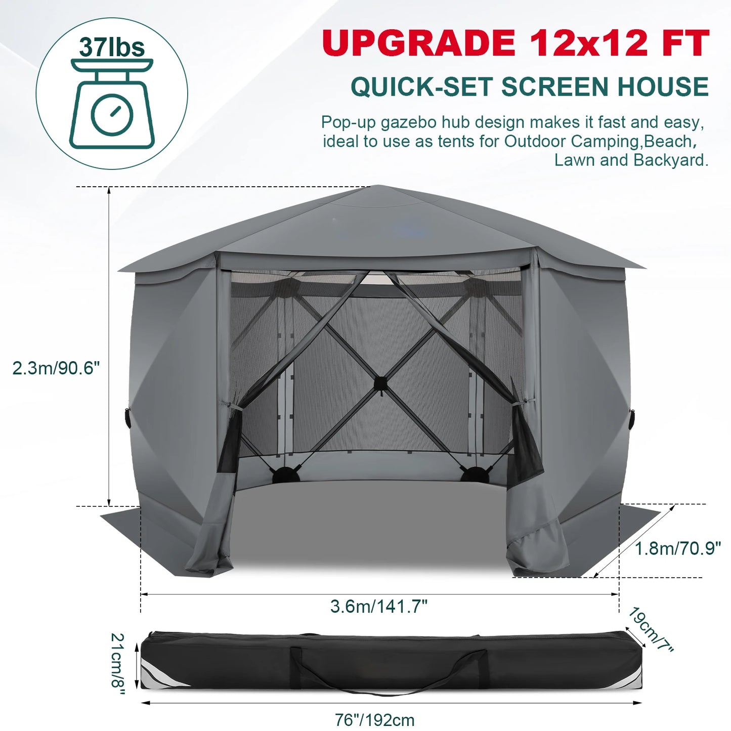 Pop up Gazebo Screen Tent Screen House for Camping