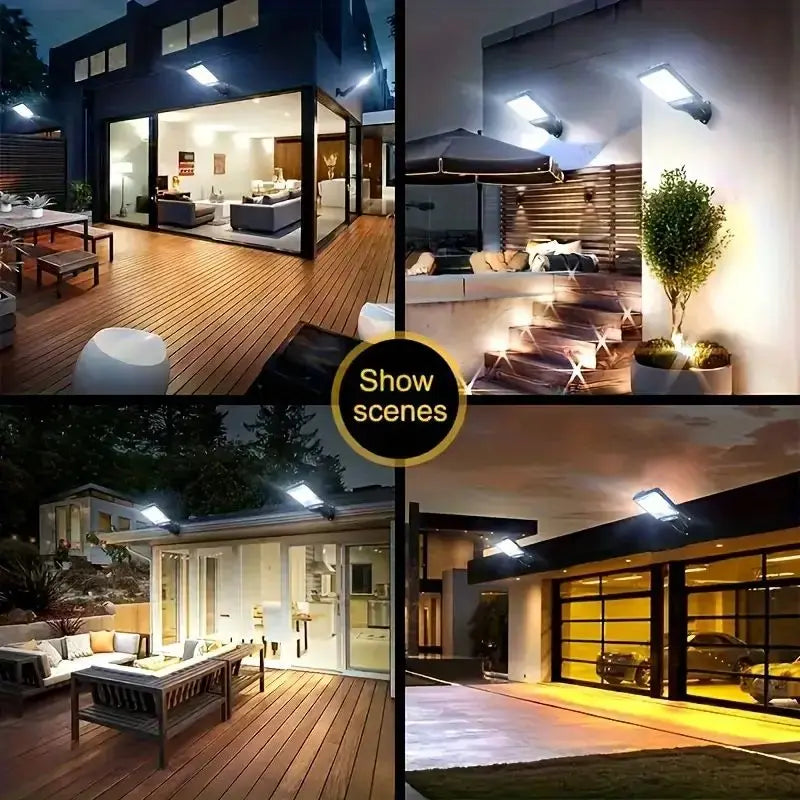 1/2/4-Pack Solar Outdoor Wall Lights with Remote Control and Motion Sensor, Adjustable 3 Modes