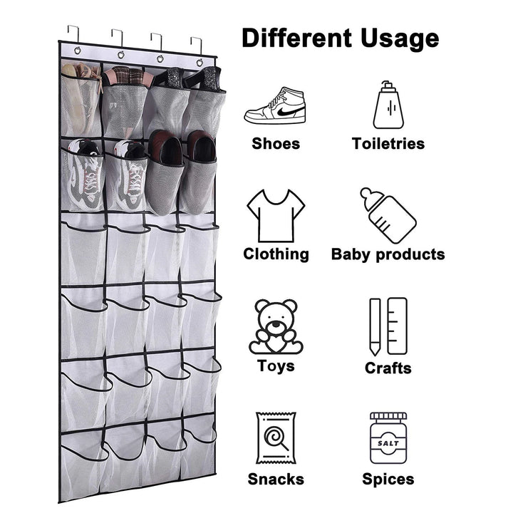 Over The Door Shoe Rack - 12 Pair Hanging Shoe Organizer