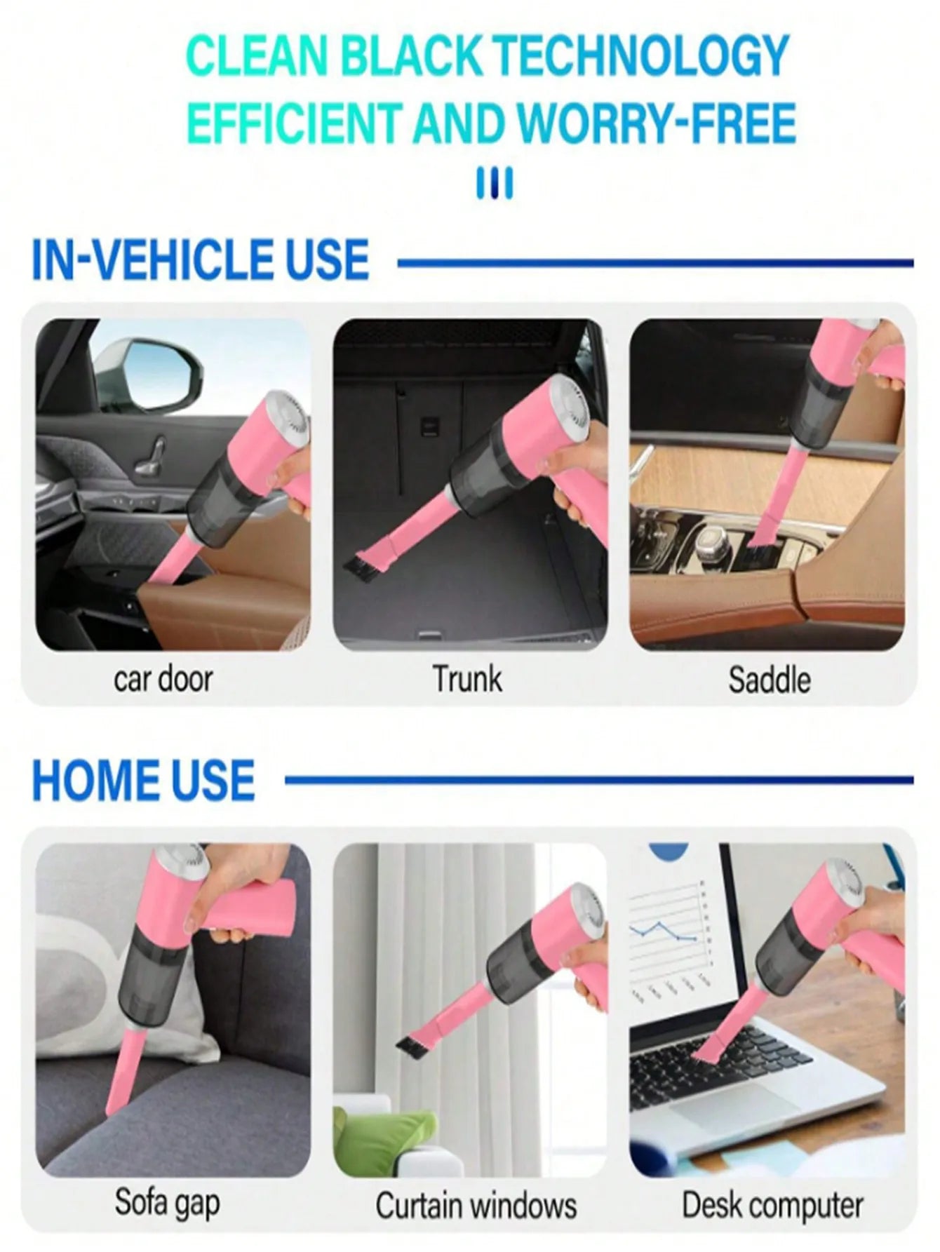 3 In 1 Suction and Blowing Vacuum - Portable Handheld Cleaner