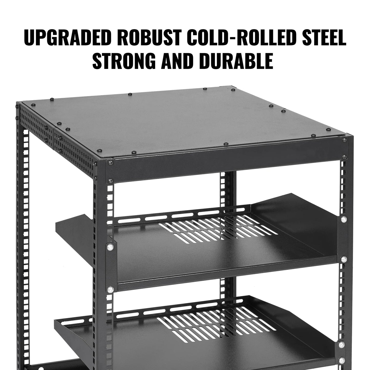 SucceBuy Open Frame Server Rack Floor Standing or Wall Mounted