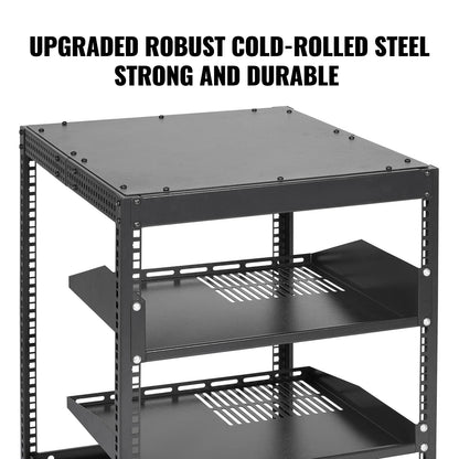 SucceBuy Open Frame Server Rack Floor Standing or Wall Mounted