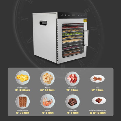 10/12 Stainless Steel Trays Dehydrator, 800W