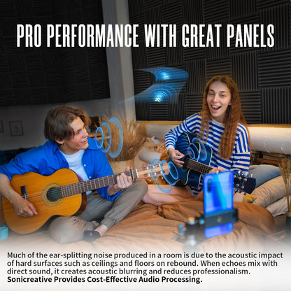 52 Pack Cheap Acoustic Foam Panels, Large Sound Proof Foam Panels for Walls