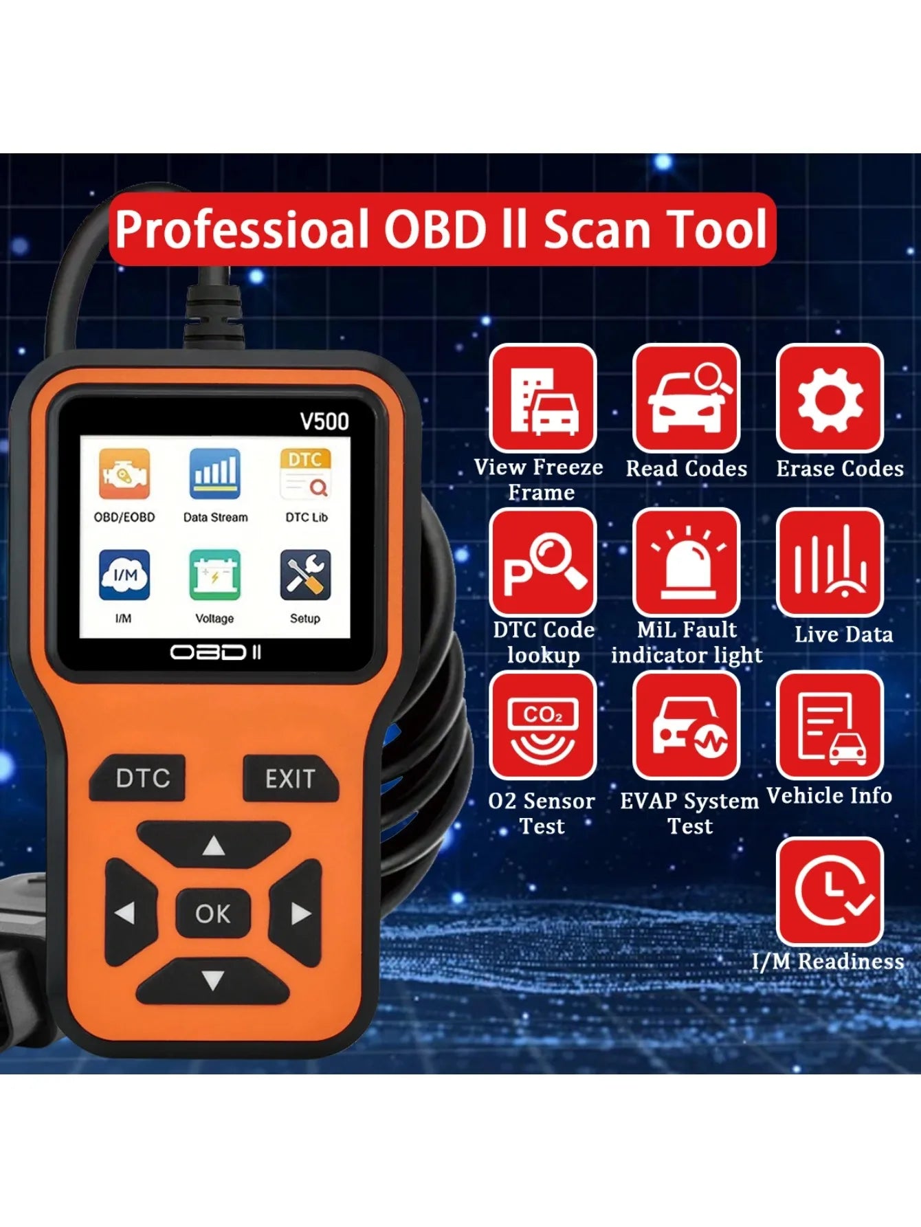 Car OBD2 Scanner Diagnostic Tool Code Reader